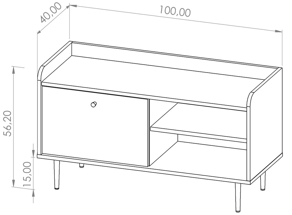 Tv stolík Vasecta RTV100 (dub brandy castello). Akcia -20%. Vlastná spoľahlivá doprava až k Vám domov. 1051903