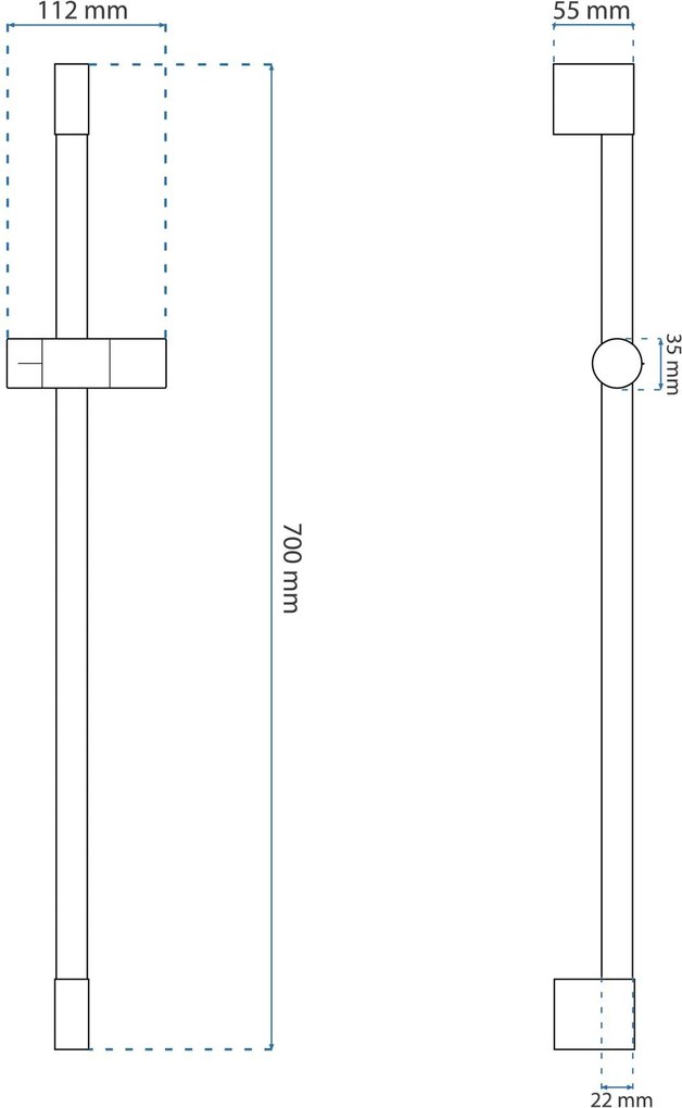 Rea Sprchová tyč s posuvným držiakom REA-P6500, zlatá kartáčovaná