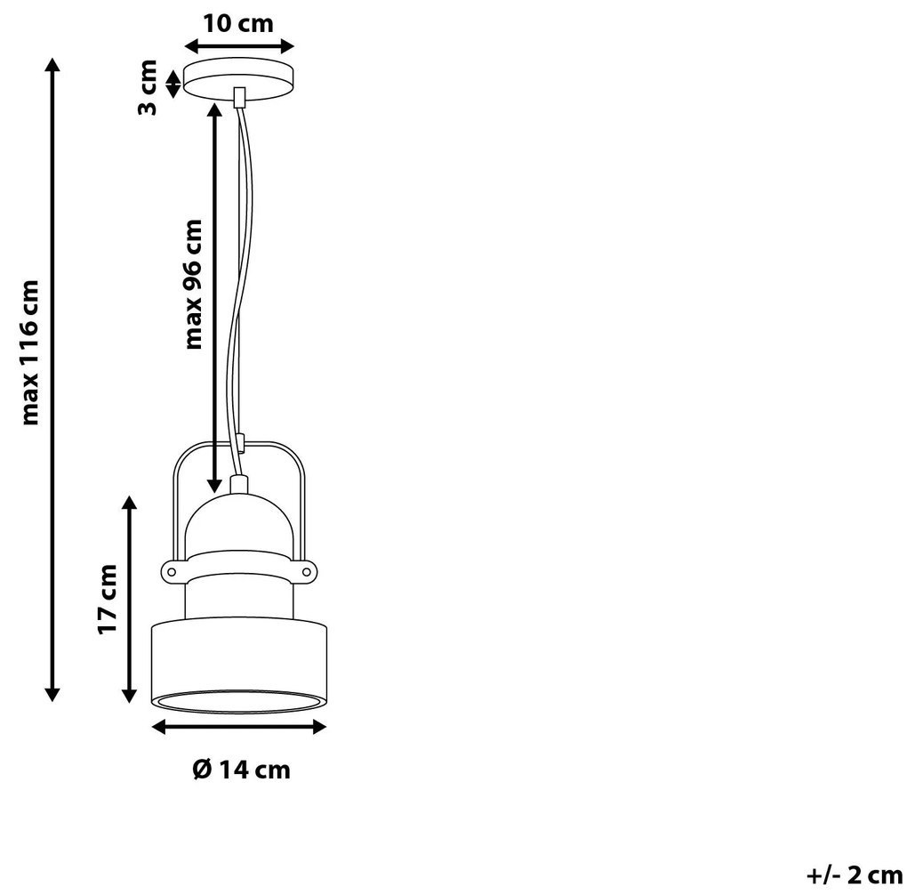 Betónová stropná závesná lampa VERDE Beliani