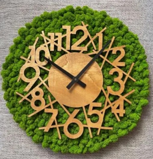 Machové nástenné hodiny 50 cm