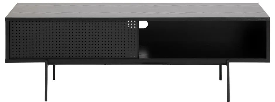 Čierny TV stolík v dekore jaseňa 140x45 cm Angus – Actona
