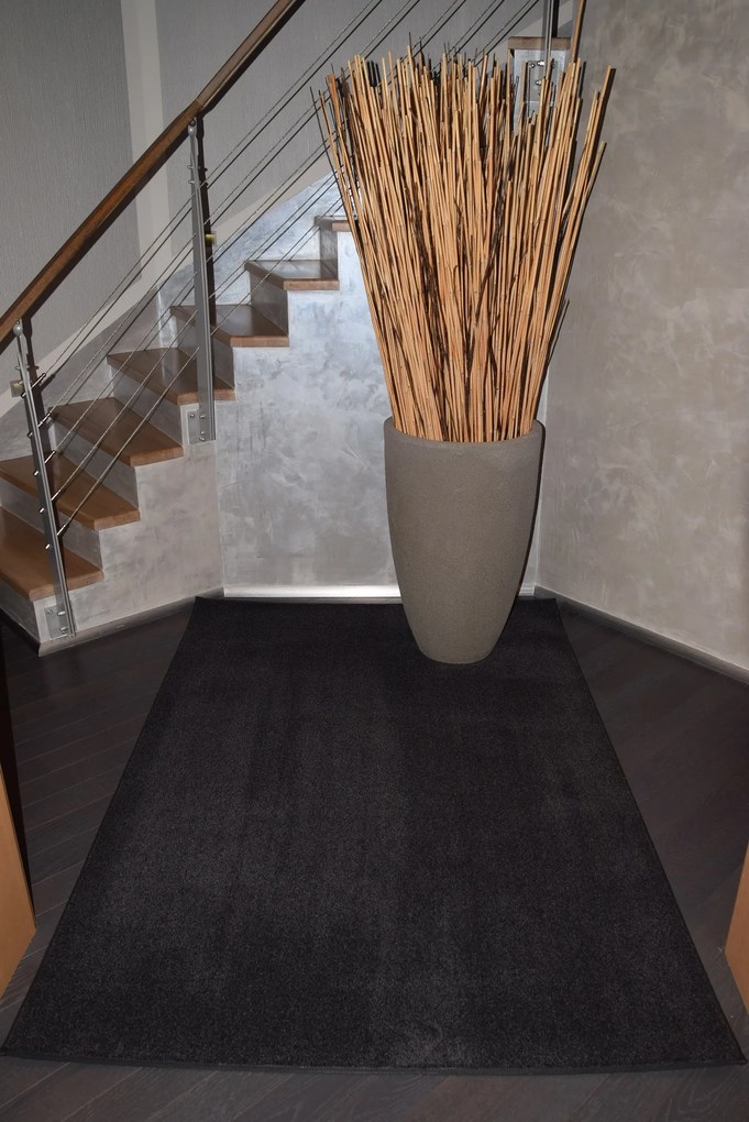 Lano, Kusový koberec Supersoft s bordurou 800 čierny, 80x150, čierna, chodba / predsieň