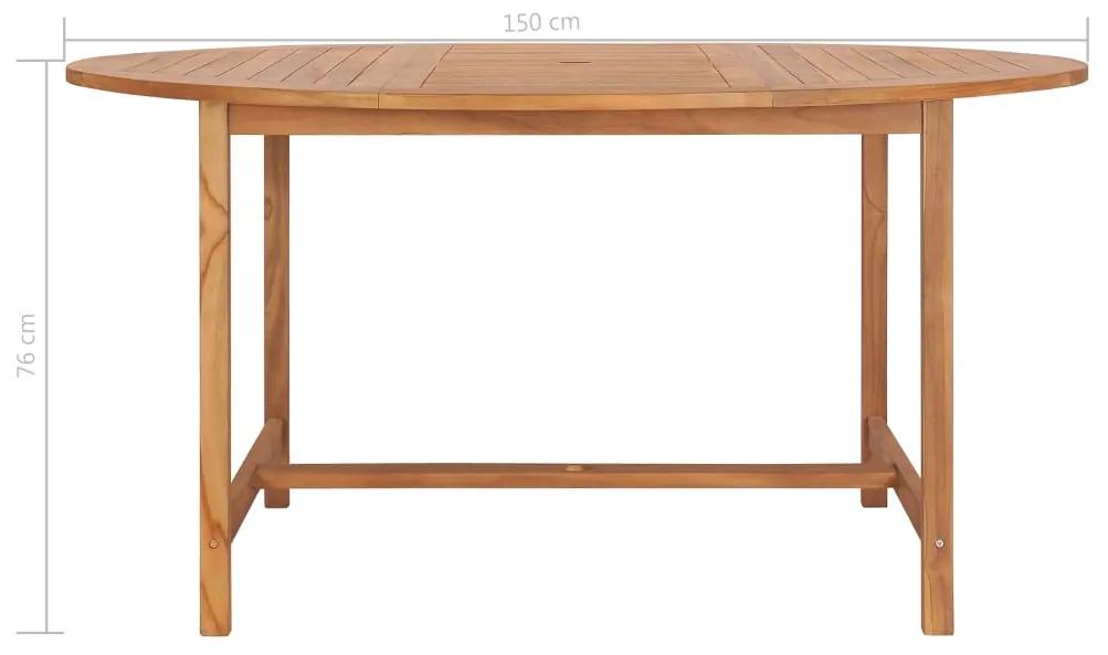 vidaXL Záhradný stôl 150x76 cm, tíkový masív 49007