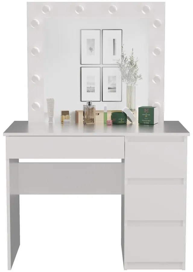 Toaletný stolík Micras 2 (biela) (P) (so zrkadlom) (s LED osvetlením). Akcia -21%. Vlastná spoľahlivá doprava až k Vám domov. 1132476