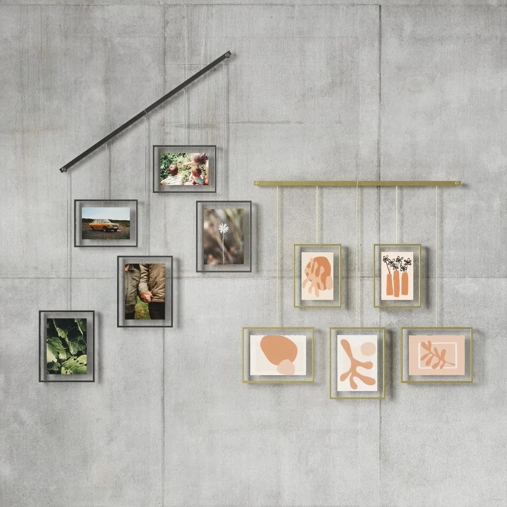 Kovové rámčeky na stenu v striebornej farbe v súprave 5 ks 70x80 cm Exhibit – Umbra