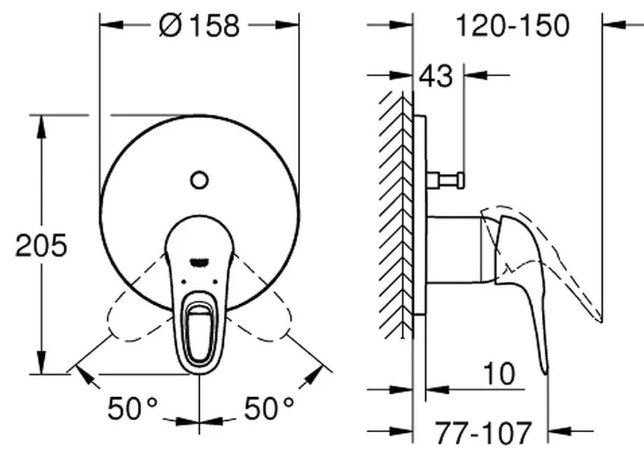 GROHE Eurostyle - Páková batéria s 2-smerovým prepínačom, mesačná biela 24049LS3