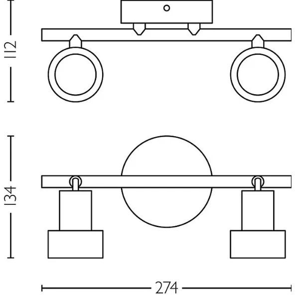 Philips - Bodové svietidlo CONDUIT 2xGU10/5W/230V čierna/mosadz