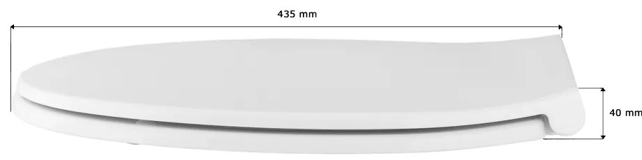 Gamma Porto, toaletné WC sedátko 445x370mm z polypropylénu s pomalým zatváraním, biela, GMA-PORTO