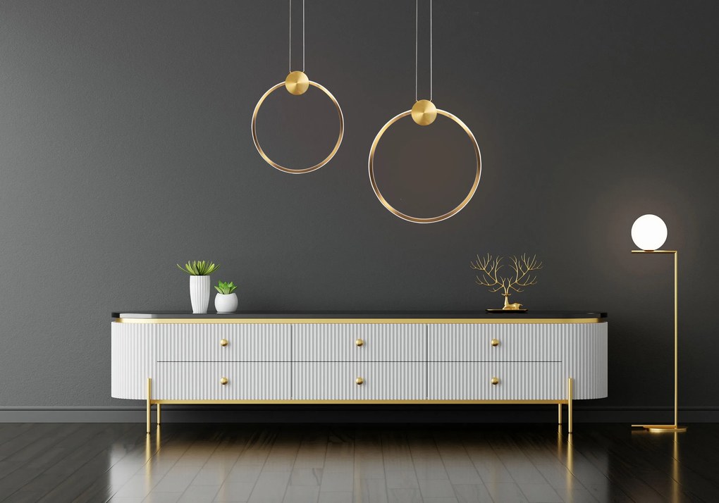 Toolight Toolight, LED stropné svietidlo 50cm 23W 4000K APP1400-CP, zlatá matná, OSW-00958