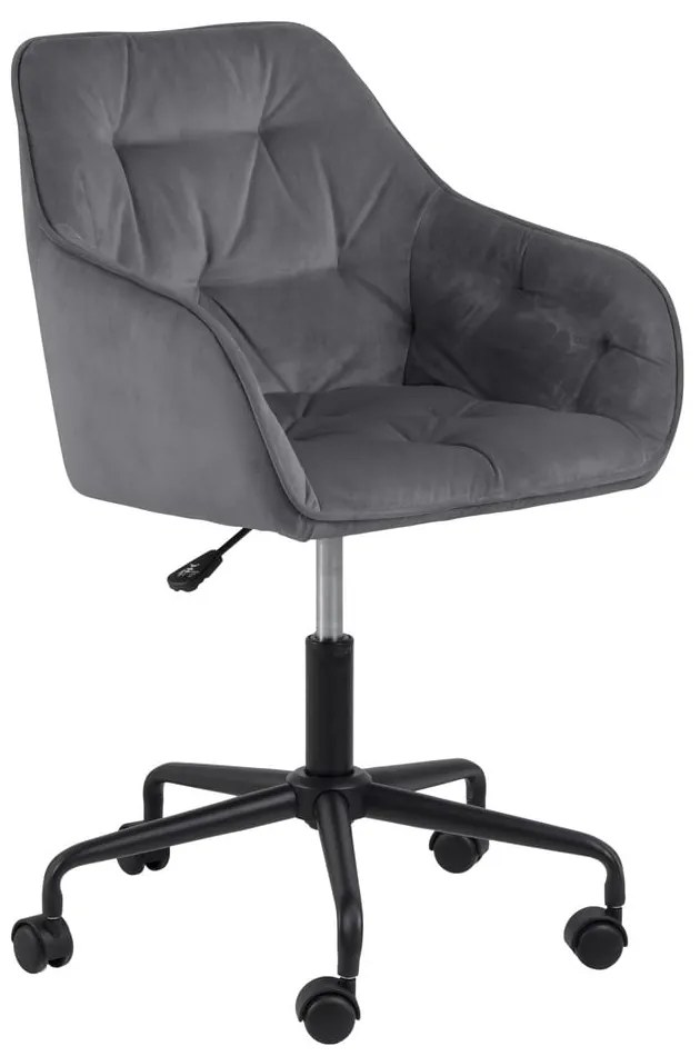 Sivá kancelárska stolička so zamatovým povrchom Actona Brooke