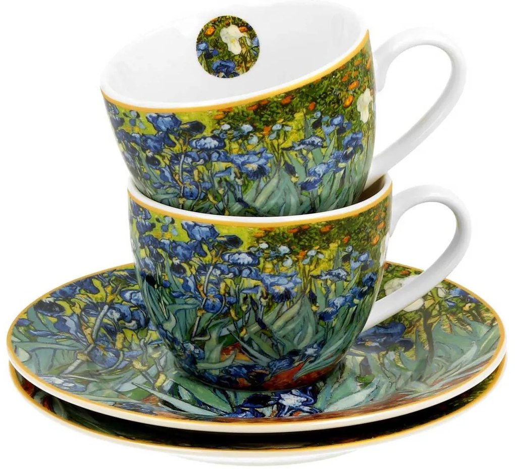 Duo Porcelánová šálka s podšálkou Van Gogh Irises 90 ml sada 2ks