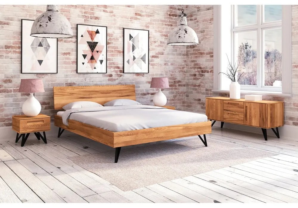 Dvojlôžková posteľ z dubového dreva 160x200 cm Golo 2 - The Beds