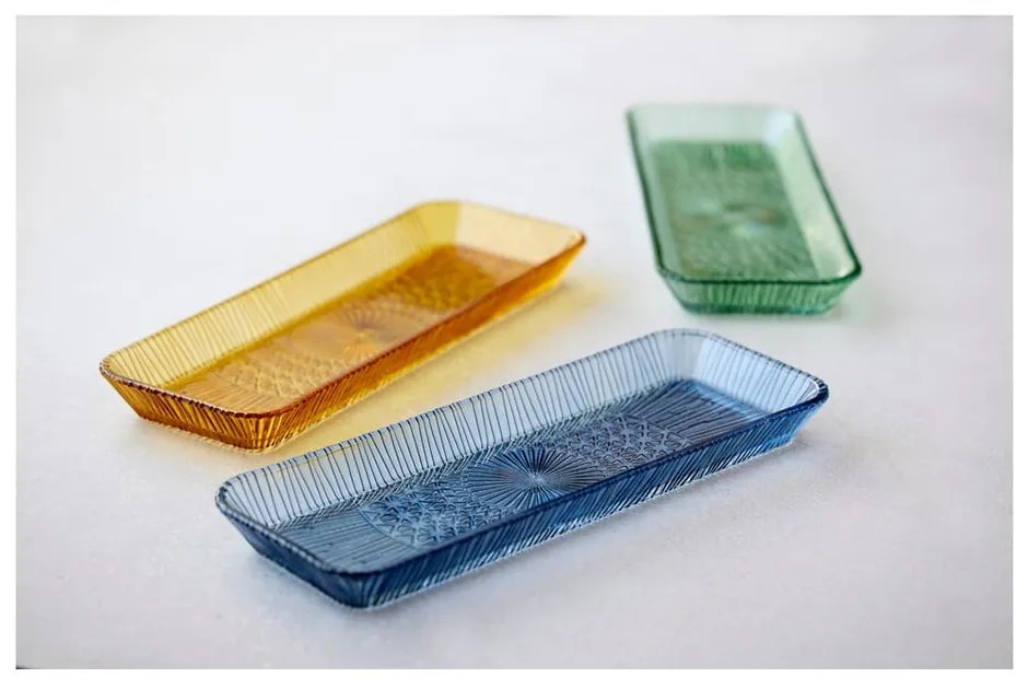 Oranžový sklenený servírovací tanier 14x38 cm Kusintha – Bitz