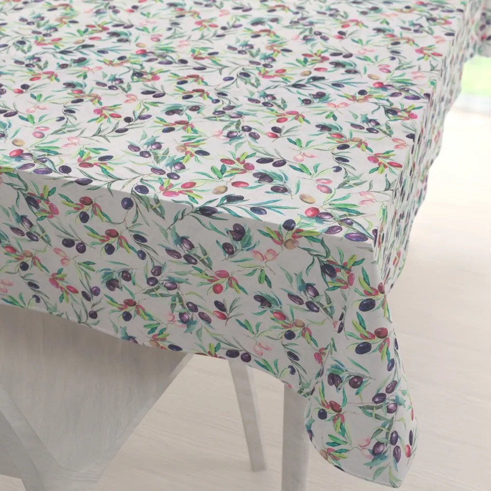 Biante Dekoračný obdĺžnikový obrus Leona LN-145 Olivy na režnom 60x100 cm