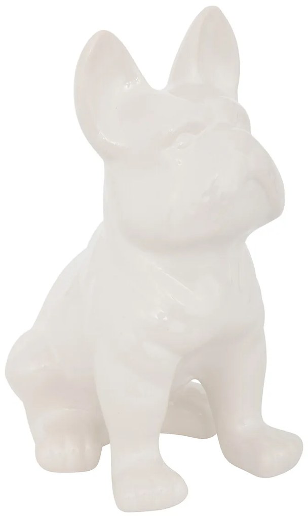 Dekoračná soška Dog1, 12x23,5x17,9 cm, biela