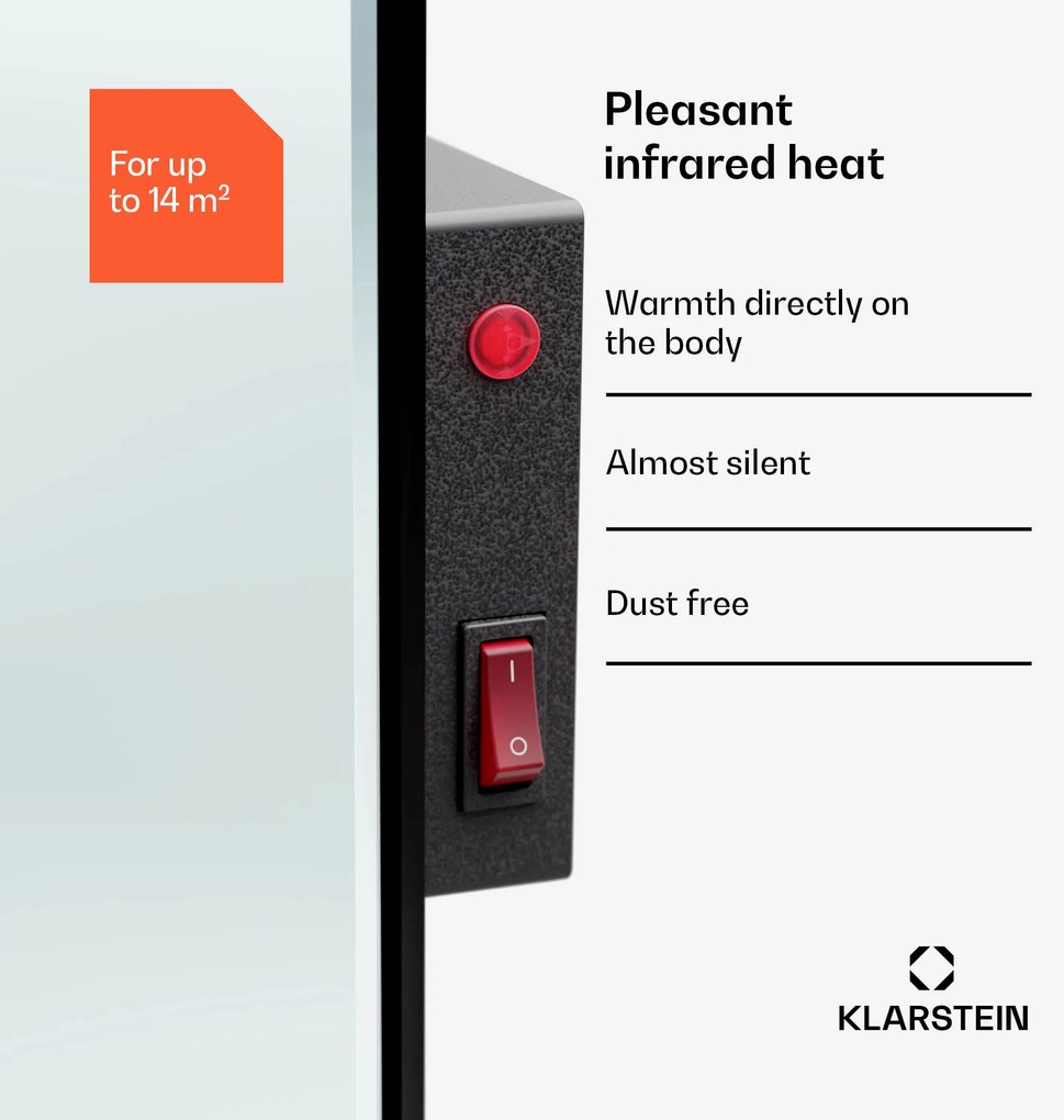 Klarstein Marvel Mirror 720, infračervený ohrievač, 720 W, týždenný časovač, zrkadlo