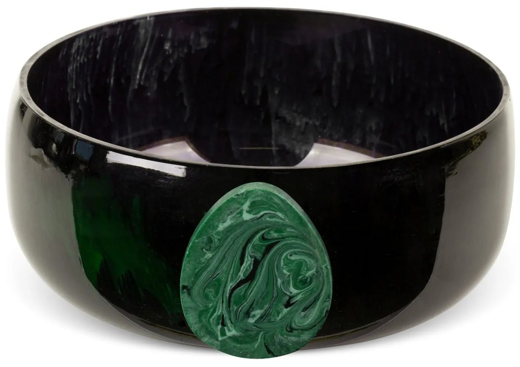 DEKORAČNÁ SKLENENÁ MISKA CAPRI (01) 25X26X10 CM ČIERNA