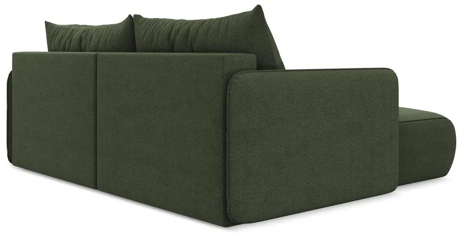 Zelená rozkladacia/s úložným priestorom rohová pohovka (ľavý roh) Nanea – Makamii