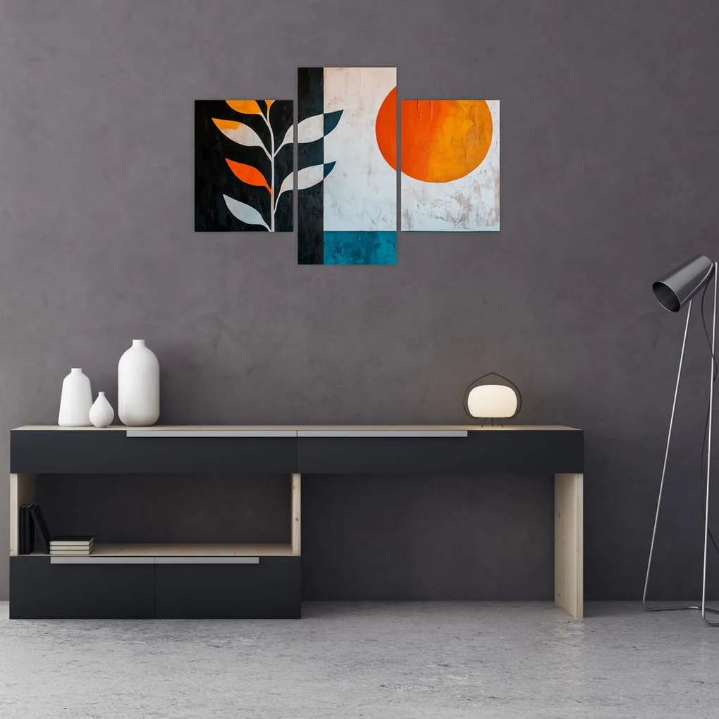 Obraz - Abstrakcia rastliny a slnka (90x60 cm)