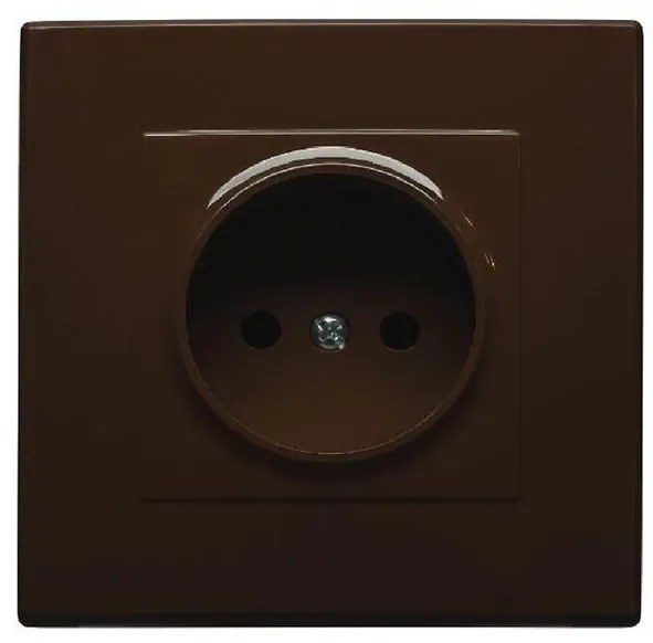 Zásuvka bez uzemnenia (hnedá)  GP-1