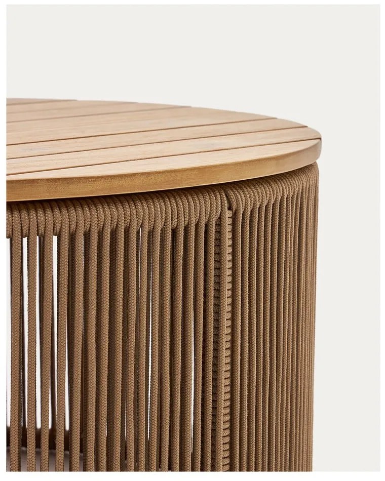Okrúhly záhradný odkladací stolík s doskou z akácie ø 70 cm Dandara – Kave Home