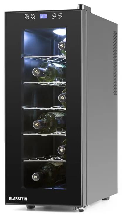 Klarstein Vinamora, čierna, chladnička na víno, 35 litrov, 12 fliaš, LED, dotyková