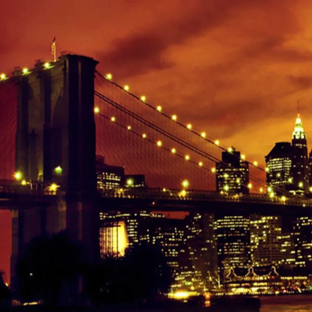 Gario Paraván Brooklynský most a Manhattan pri západe slnka Rozmery: 145 x 170 cm, Prevedenie: Otočný paraván 360°