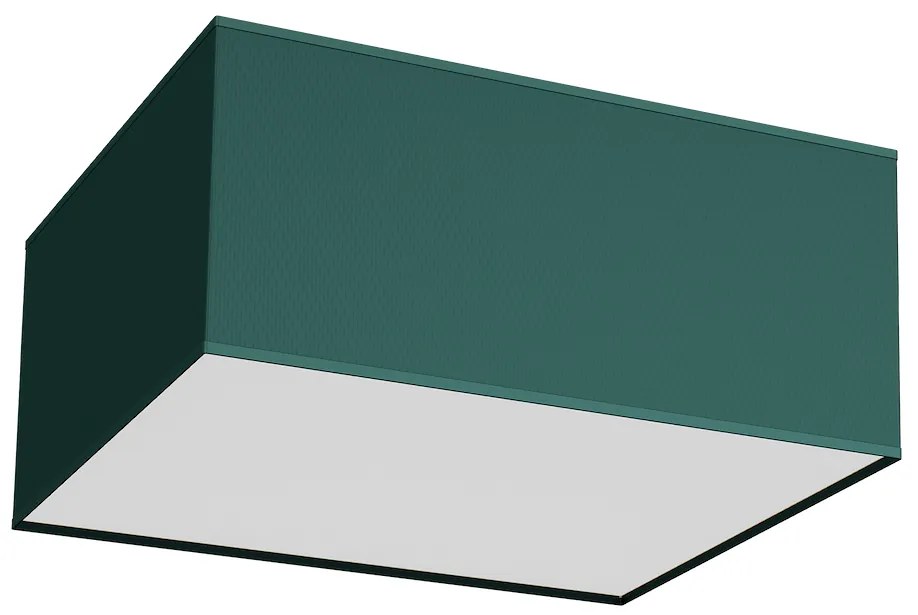Stropné svietidlo Verde Square, 1x zelené textilné tienidlo, (biele plexisklo), (40 cm)