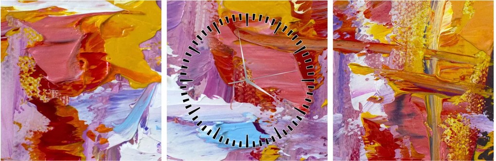 Obraz - Olejomaľba (s hodinami) (90x30 cm)