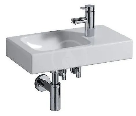 GEBERIT iCon závesné umývadielko s otvorom vpravo, bez prepadu, s odkladacou plochou, 530 x 310 mm, biela, 124053000