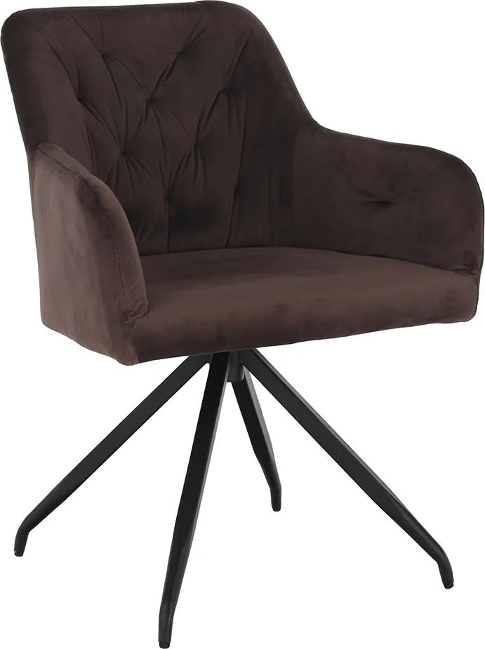 Otočná stolička, hnedá Velvet látka/čierna, VELEZA