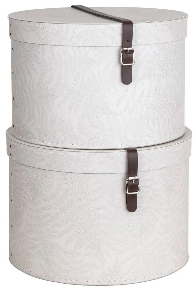 Krémovobiele kartónové úložné boxy v súprave 2 ks s vekom ø 37,5x25,5 cm Rut Paper Laminate – Bigso