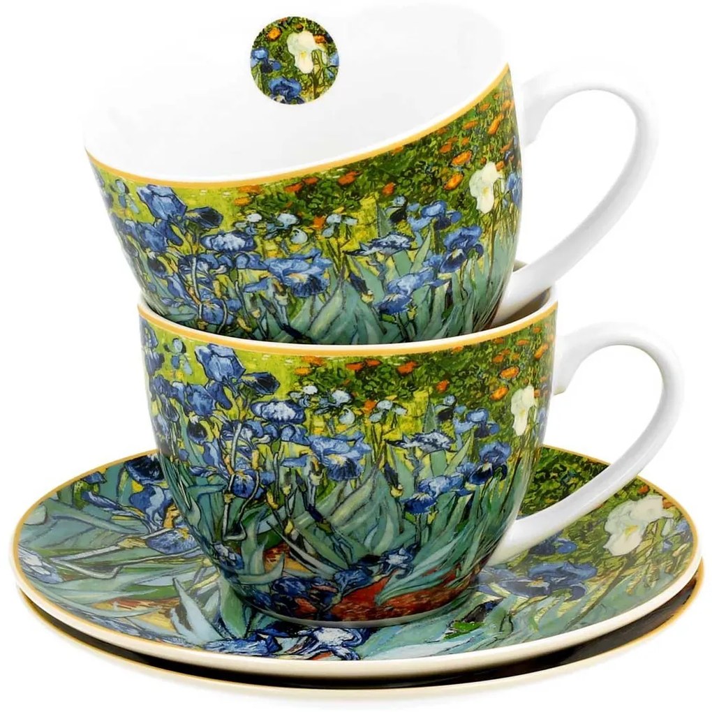 Duo Porcelánová šálka s podšálkou Van Gogh Irises 250 ml sada 2ks