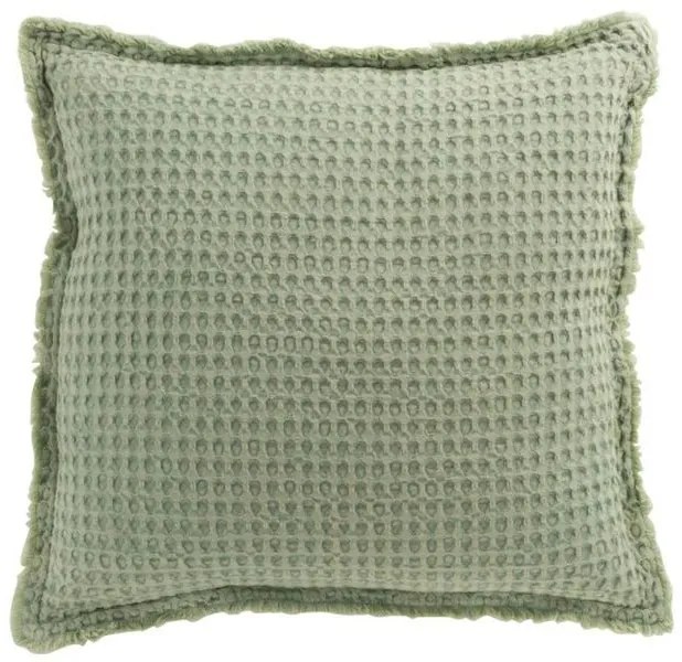 Zelený bavlnený vaflový vankúš Waffle - 50 * 50 cm