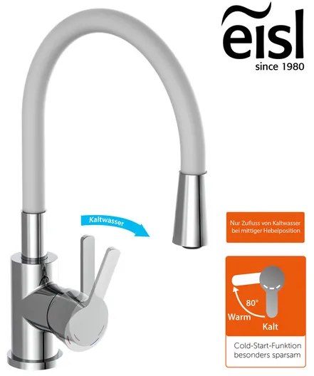 Eisl Kuchynská batéria Flexo, s funkciou Cold-Start (chróm/sivá)  (100335792)