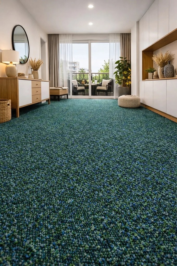 Koberec metráž Primavera 619, na mieru, šíře 4m, zelená, resine, chodba / predsieň, Beaulieu International Group