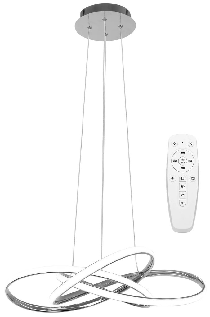Toolight Toolight, LED moderné stropné svietidlo + diaľkové ovládanie APP816-CP, chrómová, OSW-03997