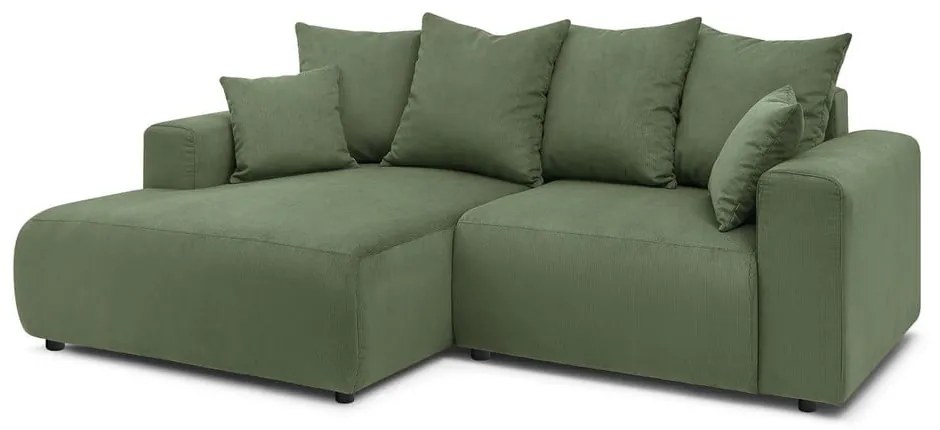 Zelená zamatová rohová pohovka Enjoy – Bobochic Paris