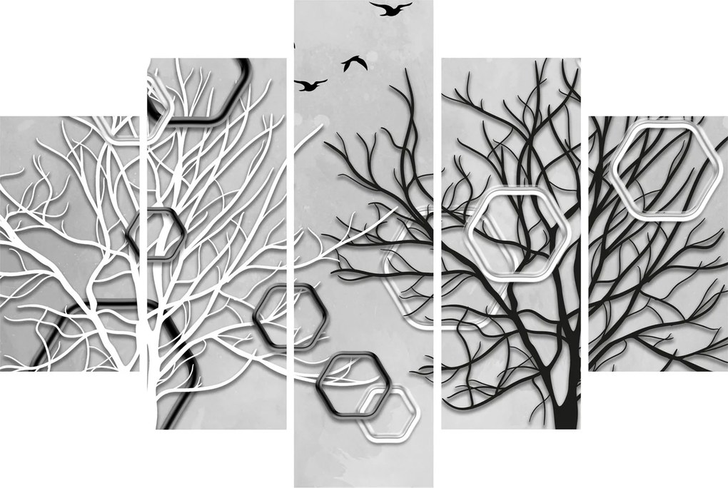 Abstraktný obraz so stromami (150x105 cm)