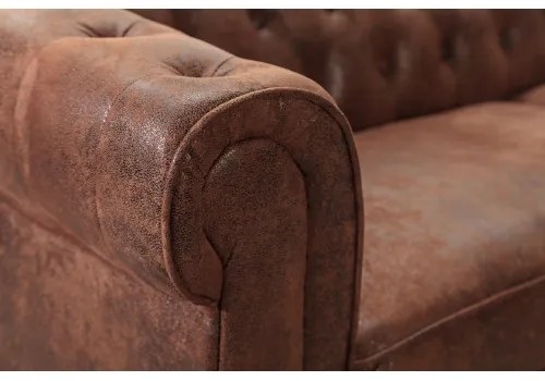 Rohová sedacia súprava 40611 Chesterfield - Antik Hnedá - Komfort-nábytok