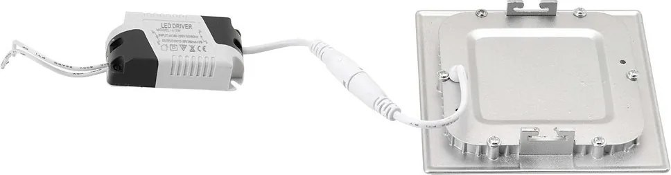 SAPHO - START LED podhľadové svietidlo, 6W, 230V, 120x120mm,denná biela,430lm,strieborná, LDD464
