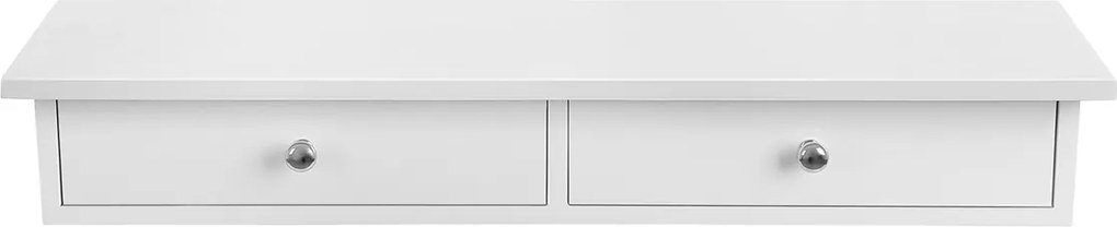 Nástenná polica Liwos s dvoma zásuvkami biela