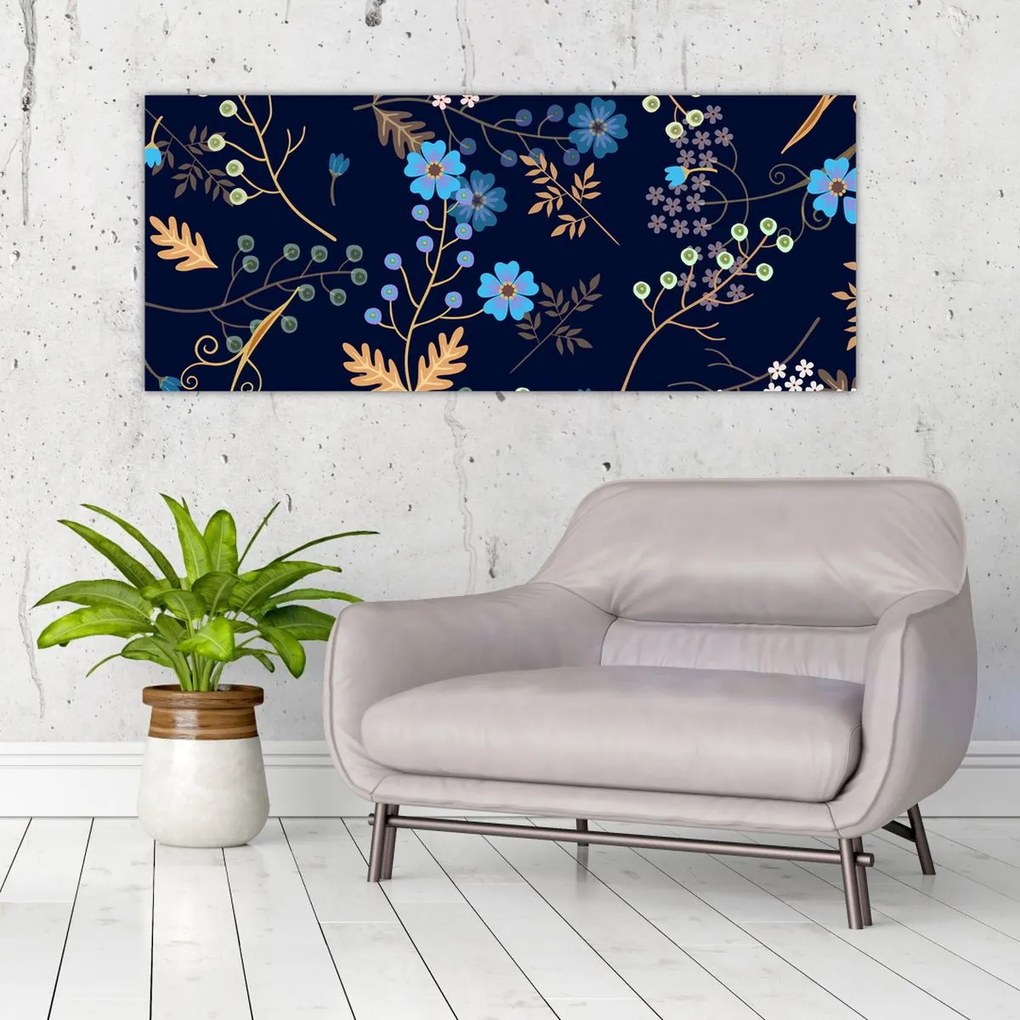 Obraz - Jesenné kvety (120x50 cm)