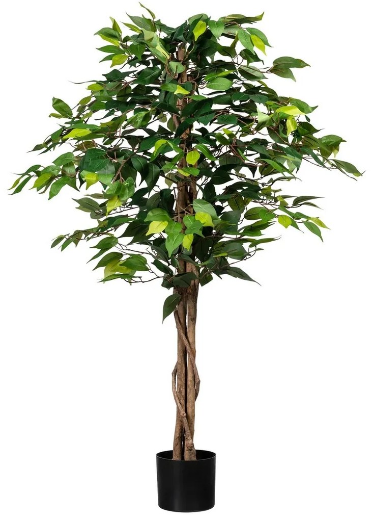 Umelá rastlina Ficus Benjamin, 130 cm, zelená