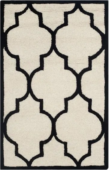 Vlnený koberec v krémovobielej a čiernej farbe Everly 121 × 182 cm