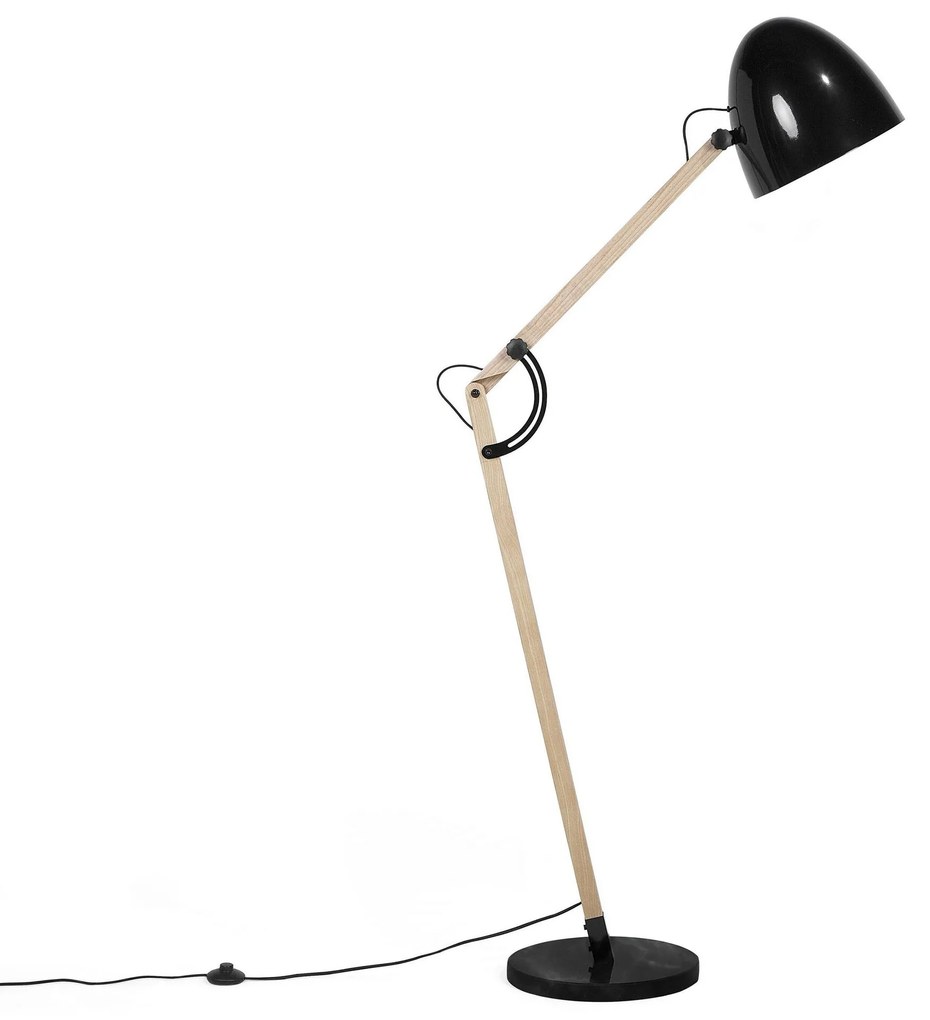 Stojacia lampa s otočným ramenom čierna HETTON Beliani