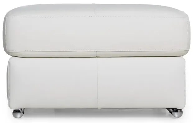 Kožený taburet LOREN II, biela (madras - 122 white)
