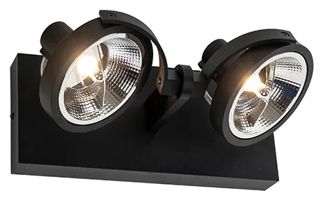 Moderné bodové svetlo čierne 2-žiarovkové - Master 111