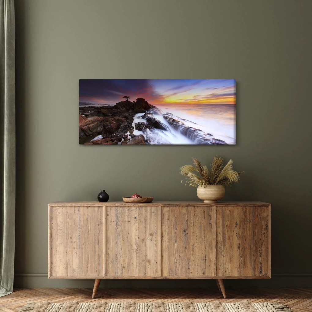 Obraz hory v hmle (120x50 cm)