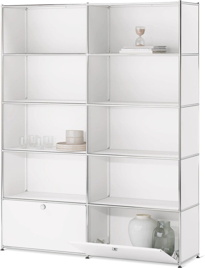 Regál »CN3« s 2 výklopnými dvierkami, biely